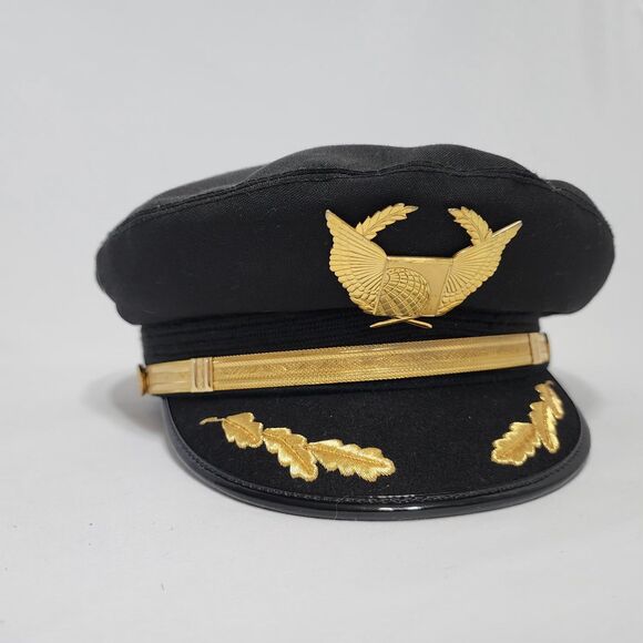 Vintage United Airlines Captain Pilot Hat Superior Uniform Co Chicago Size 7 1/4 - Picture 2 of 16